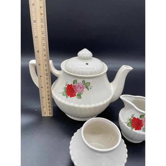 Vintage Northland Tea Pot Floral with Creamer And Sugar Bowl Japan 3 Piece Set - Picture 12 of 14